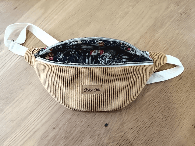 Sac banan velour cotelé moutarde