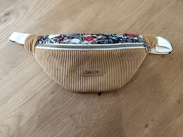 Sac banan velour cotelé moutarde