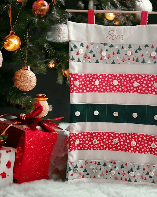 Calendrier de l'avent en tissu personnalisé à remplir 