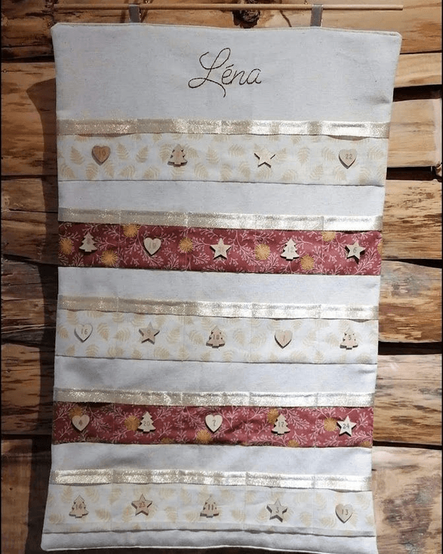 Calendrier de l'avent en tissu personnalisé à remplir 
