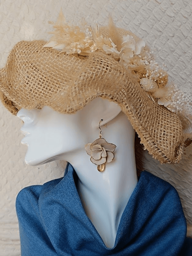 Boucles d'oreilles fleur en argile polymère