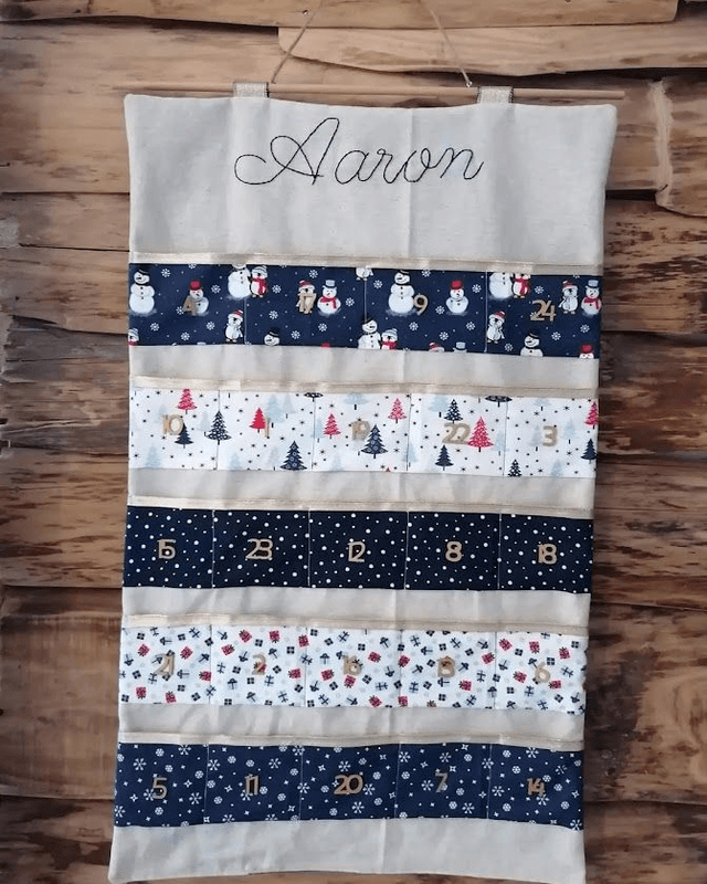 Calendrier de l'avent en tissu personnalisé à remplir 