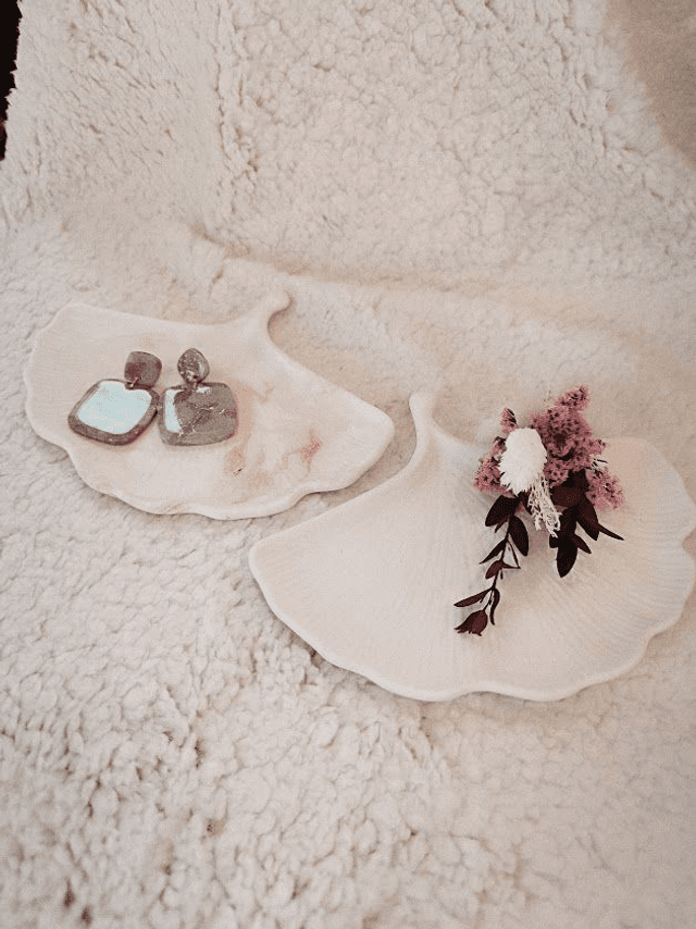 Plateau vide-poches feuille de ginkgo
